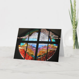 Church Stached Glass Desert-duva Kort