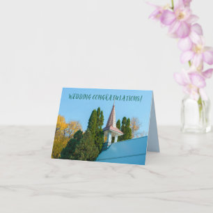 CHURCH steeple bröllop grattis giftermål Kort
