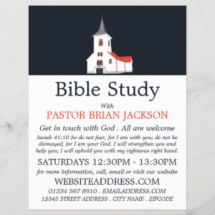 Church Steeple, Christian Bible Class Advert Reklamblad