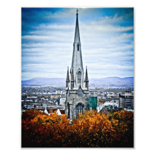 Church Steeple i Old Quebec City Fototryck