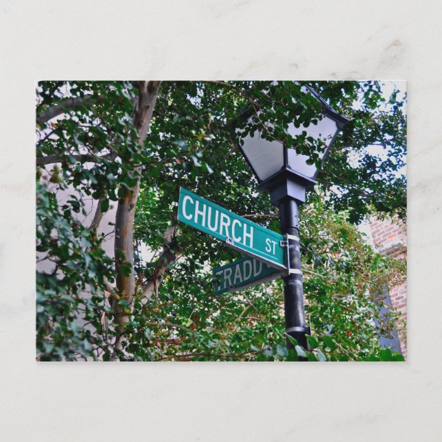 Church & Tradd St. Vykort (Framsida)