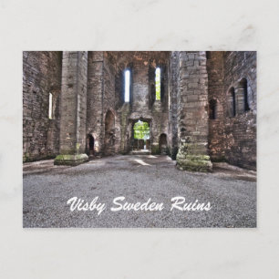 Church Visby Sverige Ruins Vykort