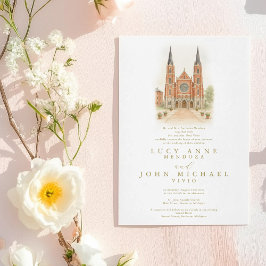 Church Wedding Bjud | Tillgänglig plats för anpass Inbjudningar