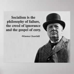Churchill Anti-Socialism citationstecken Poster