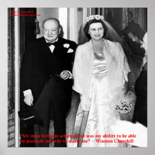 Churchill & Berömd Citat Affisch Om Äktenskap