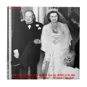 Churchill & Berömd Citat Om Äktenskap Kakelplatta