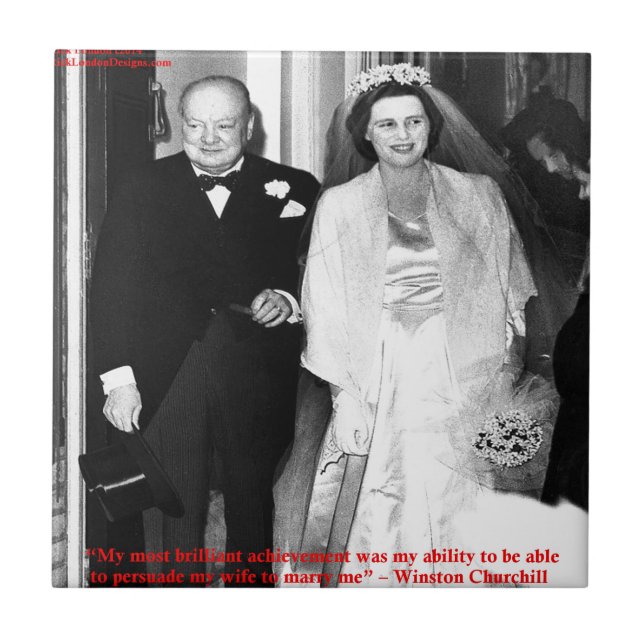 Churchill & Berömd Citat Om Äktenskap Kakelplatta (Framsidan)