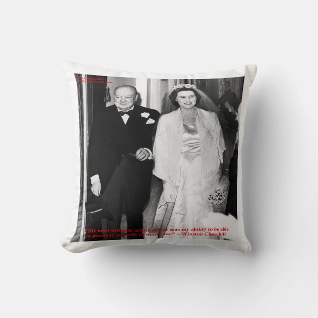 Churchill & Berömd Citat Om Äktenskap Kuddcover Kudde (Framsida)