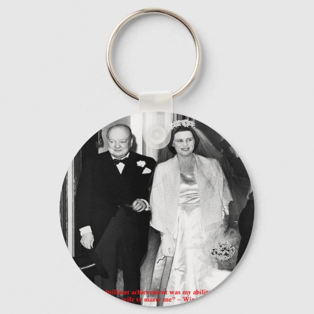Churchill & Berömd Citat Om Äktenskap Nyckelring (Framsida)