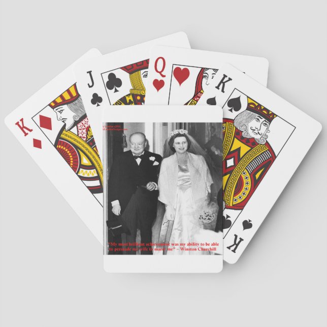 Churchill & Berömd Citat Om Äktenskap Spel Kort (Baksidan)