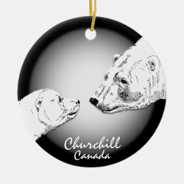 Churchill Canada Ornament Polar Bear Art Keepsaké (Framsidan)