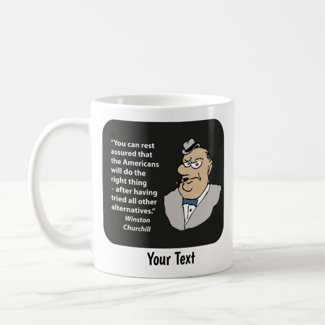 Churchill-citat Kaffemugg (Vänster)