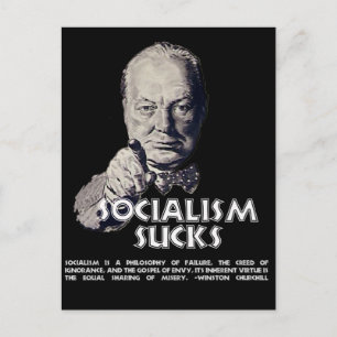Churchill-citat:  Socialism Sucks! Vykort
