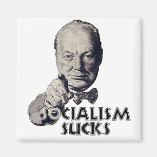Churchill citationstecken: Socialismen suger! Magnet