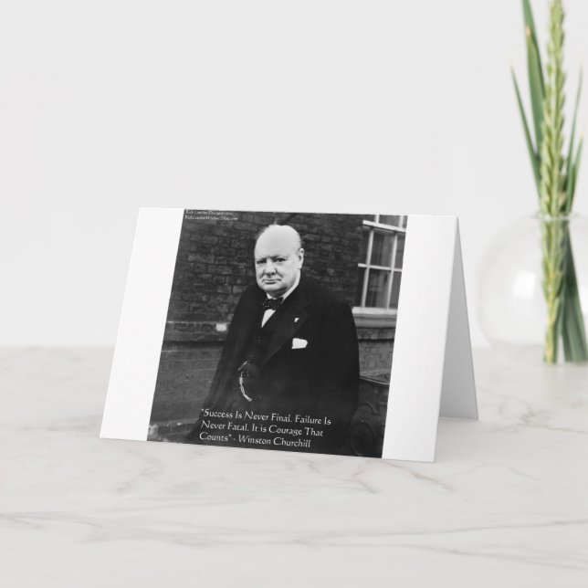 Churchill "Framgång är aldrig slutgiltig" Vykort (Framsida)