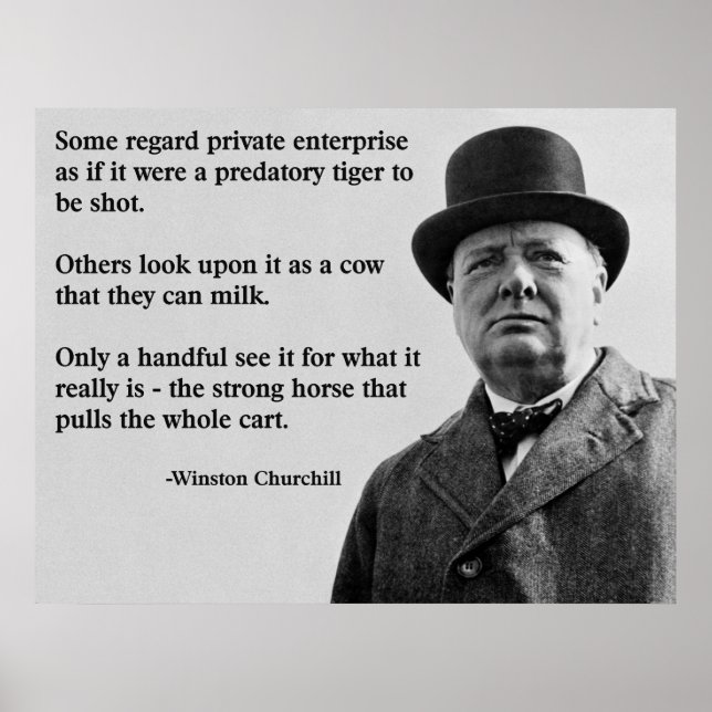 Churchill Free Enterprise Quote Poster (Framsidan)