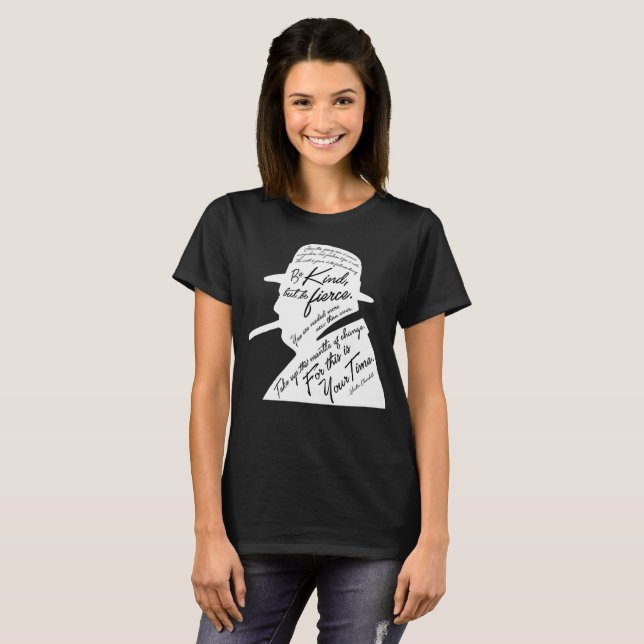 Churchill kvinna grundläggande mörka T-tröja T-shirt (Hel framsida)