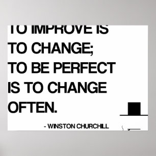 Churchill Motivational citationstecken - ändring Poster