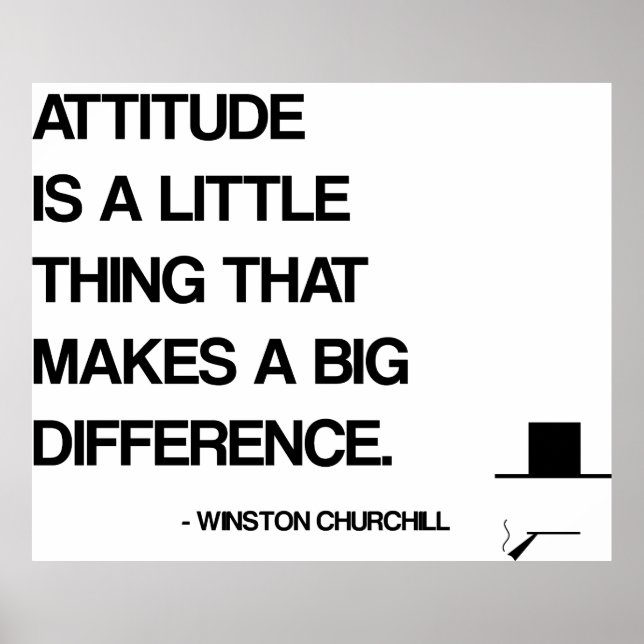 Churchill Motivational Quote - Attitude Poster (Framsidan)