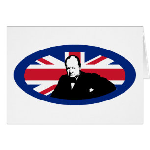 Churchill och facklig jack hälsningskort