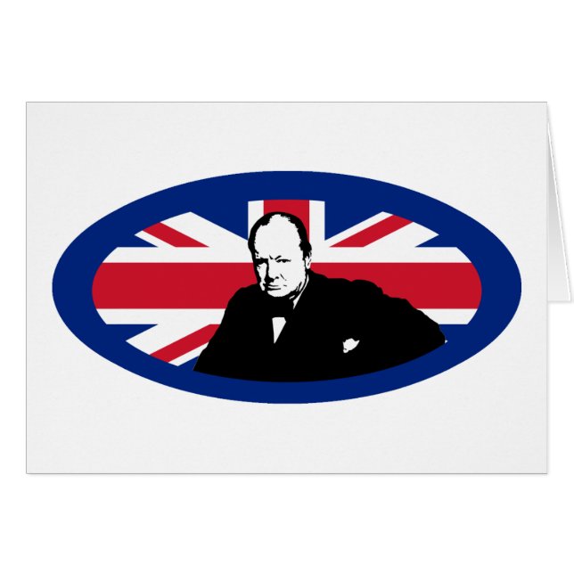 Churchill och facklig jack hälsningskort (Framsidan Horizontal)
