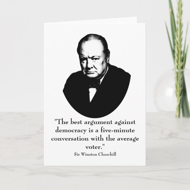 Churchill och Funny Quote Kort (Framsida)