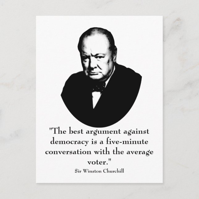 Churchill och Funny Quote Vykort (Framsida)