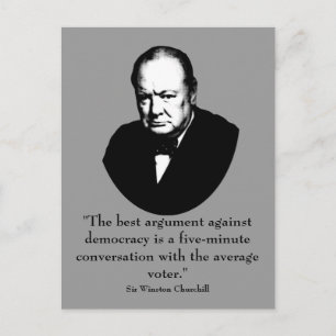 Churchill och Funny Quote Vykort