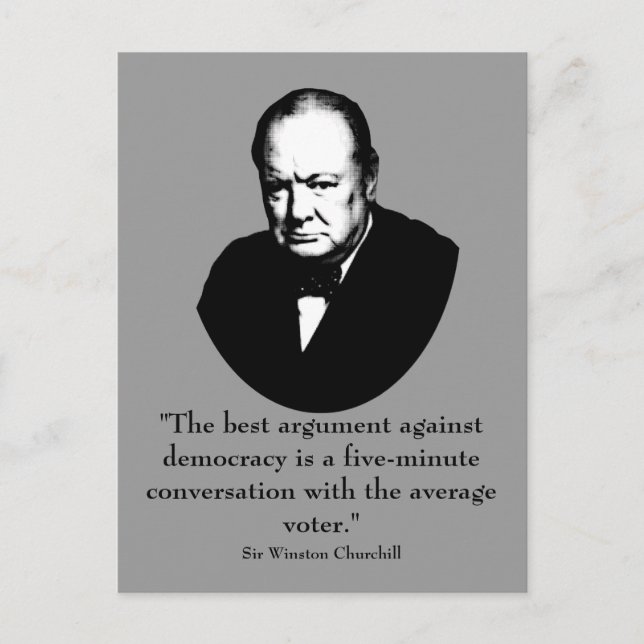 Churchill och Funny Quote Vykort (Framsida)