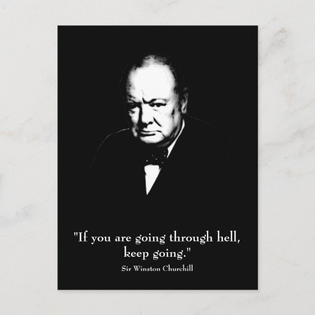 Churchill och Quote Vykort (Framsida)