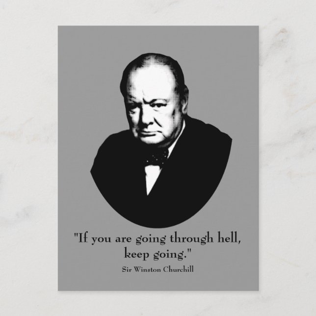 Churchill och Quote Vykort (Framsida)