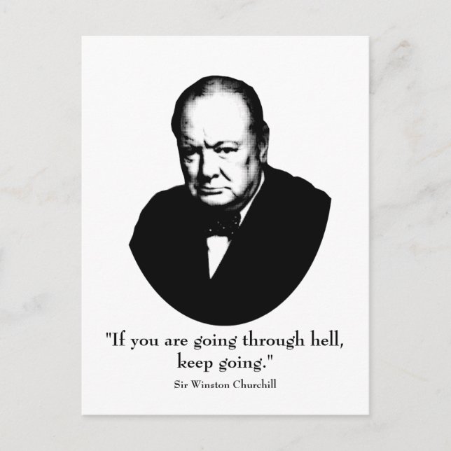 Churchill och Quote Vykort (Framsida)