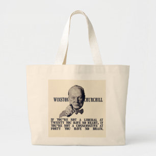 Churchill på konservativ och liberal person jumbo tygkasse