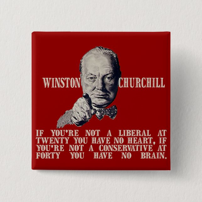 Churchill på konservativ och liberal person knapp (Framsida)