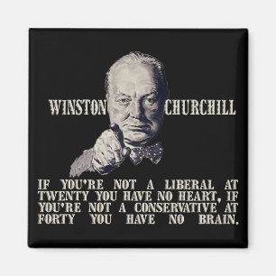 Churchill på konservativ och liberal person magnet
