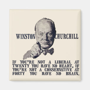 Churchill på konservativ och liberal person magnet
