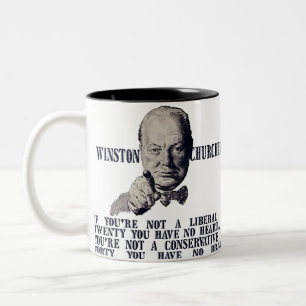 Churchill på konservativ och liberal person Två-Tonad mugg