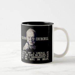 Churchill på konservativ och liberal person Två-Tonad mugg
