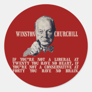 Churchill på Konservativ och liberaler Runt Klistermärke