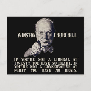 Churchill på Konservativ och liberaler Vykort