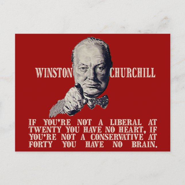 Churchill på Konservativ och liberaler Vykort (Framsida)