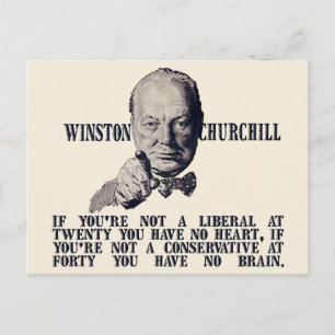 Churchill på Konservativ och liberaler Vykort