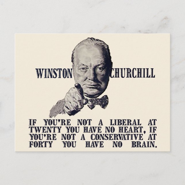 Churchill på Konservativ och liberaler Vykort (Framsida)