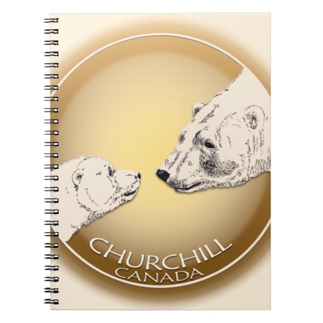 Churchill Polar Bear Notebook Bear Art Journal Anteckningsbok (Framsidan)
