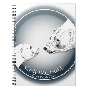 Churchill Polar Bear Notebook Bear Art Journal Anteckningsbok Med Spiral