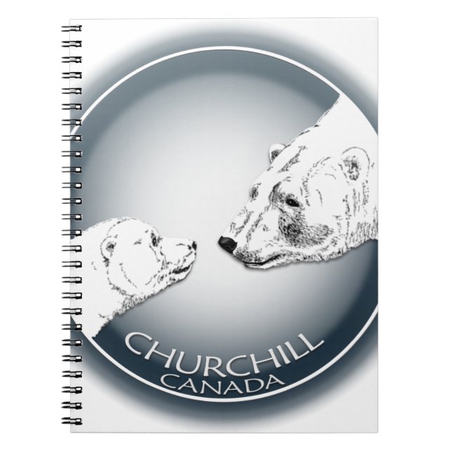 Churchill Polar Bear Notebook Bear Art Journal Anteckningsbok Med Spiral (Framsidan)