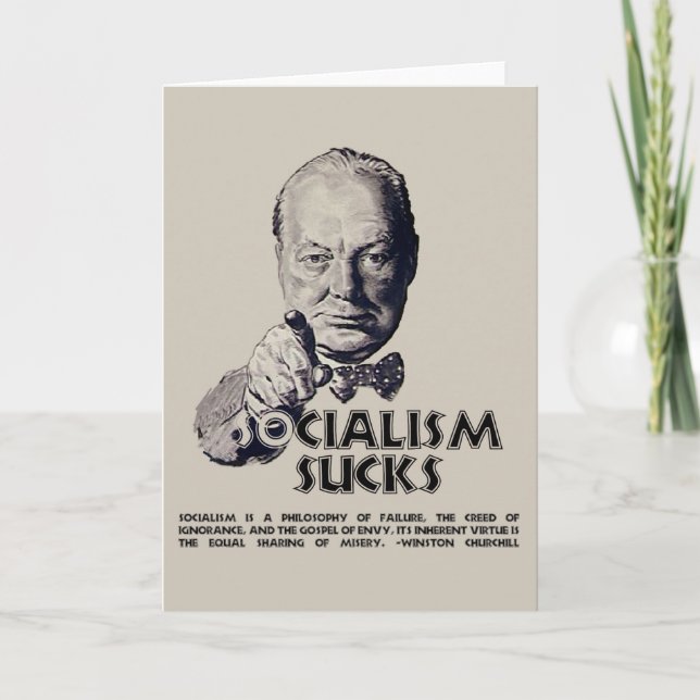 Churchill Quote: Socialism Sucks! Kort (Framsida)