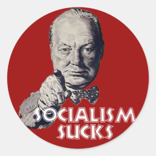 Churchill Quote: Socialism Sucks! Runt Klistermärke
