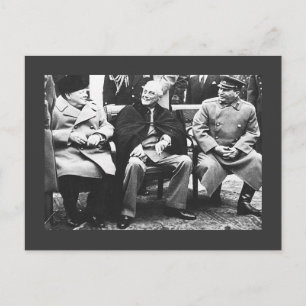 Churchill, Roosavelt och Stalin - vid Jalta Vykort