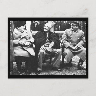 Churchill, Roosavelt och Stalin - vid Jalta Vykort
